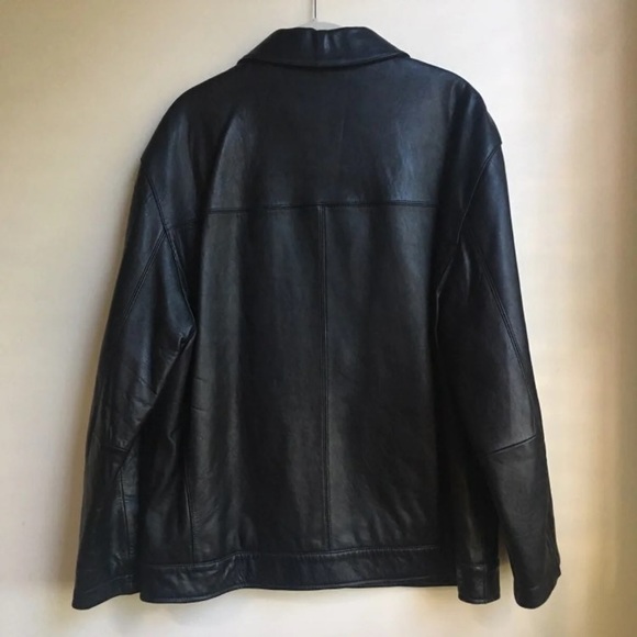 Men's Keneth Cole Black Leather Jacket - Picture 4 of 8